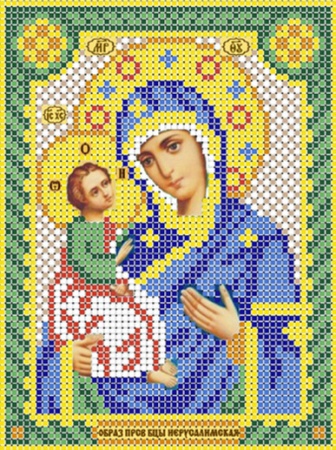 Канва с рисунком бисером Икона Прсв. Богородица Иерусалимская (12*16см)  Наследие ДА5-052														