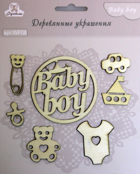 Декор Фигурки "Baby Boy" дерево  Рукоделие WF06														