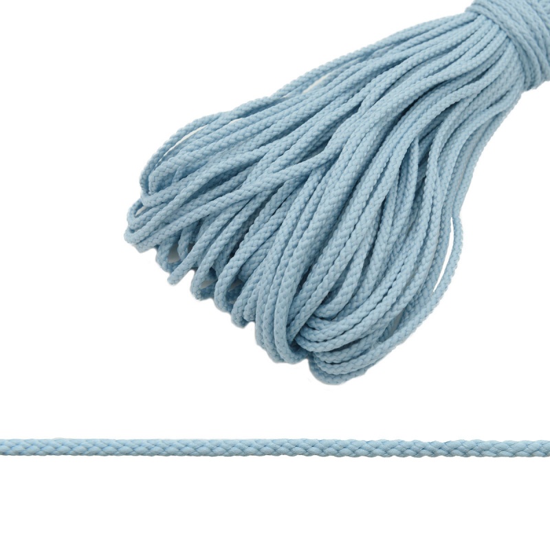 Шнур отделочный плетеный 3мм голубой 30м за 1 м 442032/С1048														