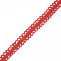 Кружево вязаное 20мм 20мм*9,14м, красный за 1м