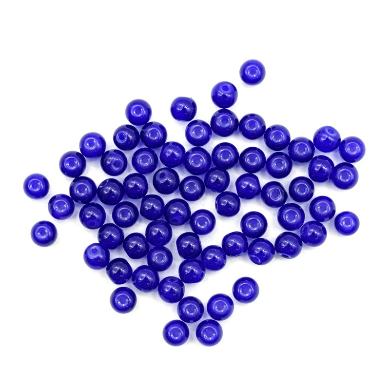 Бусины стеклянные Candy 6мм цв. 10 синий 65шт.  АСТРА