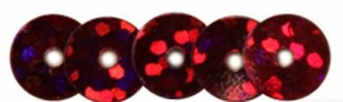 Пайетки круглые d=6мм плоские красный голограмма 10гр. в пакете  Астра 50103/7700471