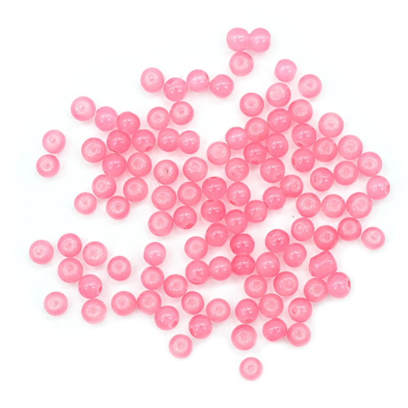 Бусины стеклянные Candy 4мм цв. 5 розовый 100шт.  АСТРА