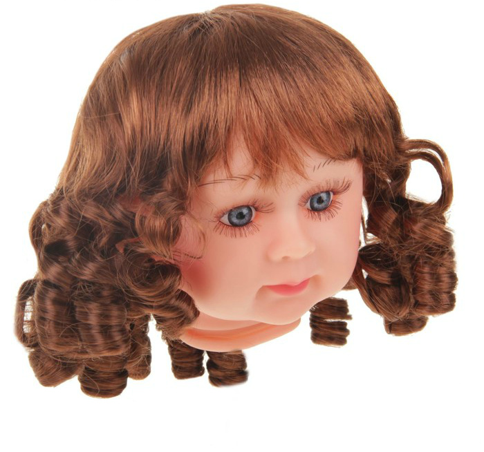 Волосы для кукол кудряшки с челкой (каштан Р33А) размер большой  СЛ 2294789														
