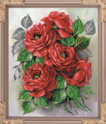 Канва с рисунком бисер "Садовые розы" (38.5*47.6см)  Светлица К-107