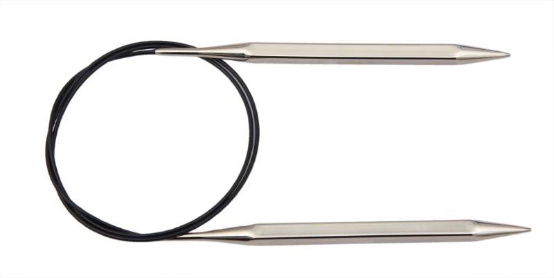 Спицы круговые Nova cubics D 6,0мм, длина 120см, никелированная латунь, серебристый  Knit Pro 12241														