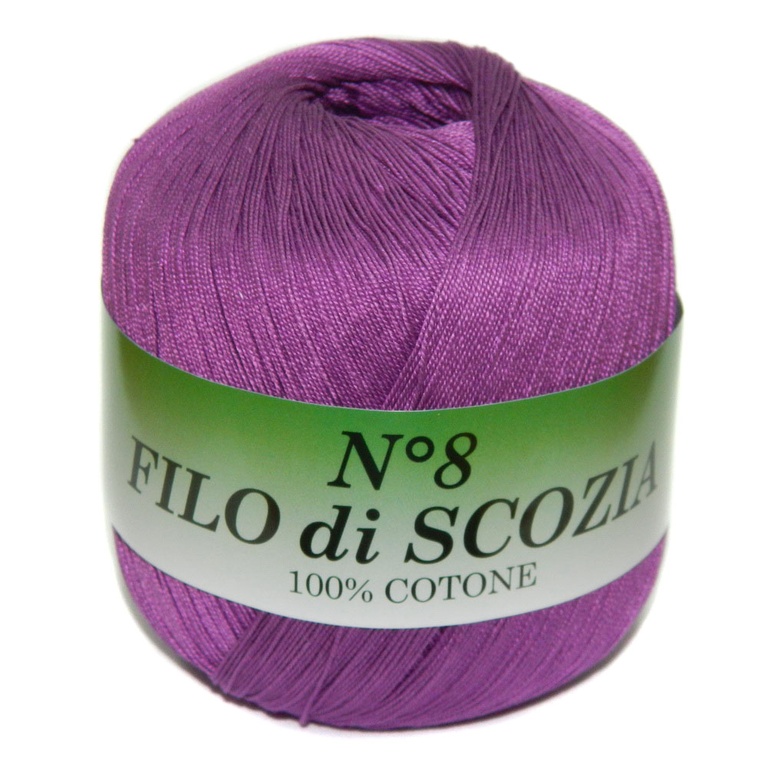 Пряжа "FILO di SCOFIA №8"  29 фиолетовый 10*50 г. 340м 100% хлопок  Италия