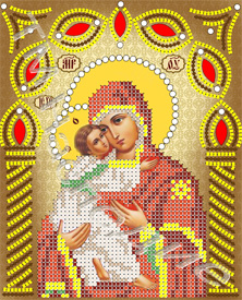 Канва с рисунком бисером+стразы и бусины Икона Св. Матрона Московская (А5)  Наследие ИС-013				