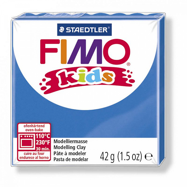 Глина полимерная "FIMO Kids" 42гр. цв. 3 синий, запекается в духовке 8030-3														