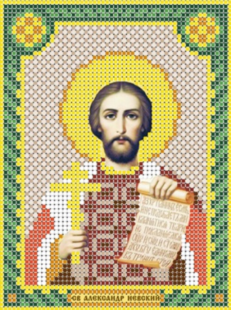 Канва с рисунком бисером Икона Св. Александр (А6)  Наследие ДА5-017														