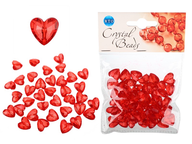 Бусины декоративные "Сердце" цвет красный