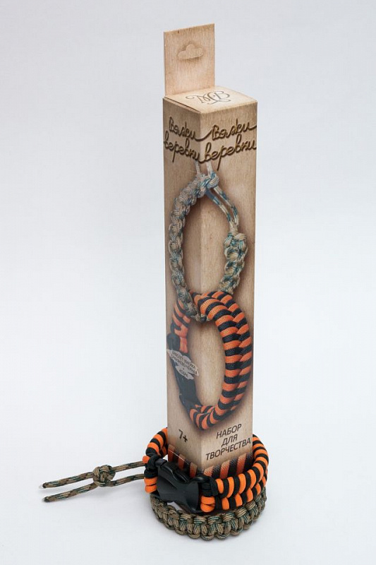 Набор для творчества "Вяжи верёвки" браслет-змейка оранжево-чёрная + кобра