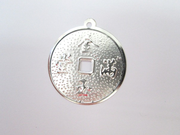 Монисты метал. d=31мм (Квадрат в круге) серебро в пакете 50шт. за 1шт. 44755/№13