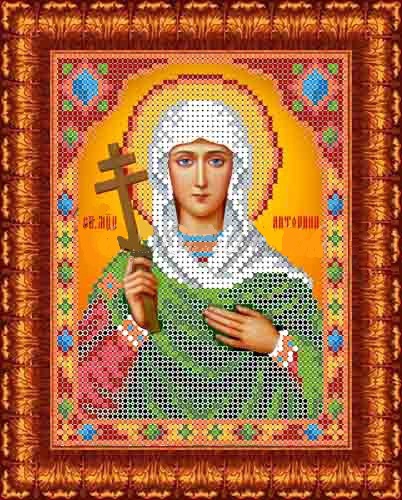 Канва с рисунком бисером Икона Св. Муч. Антонина (А5)  Каролинка										
