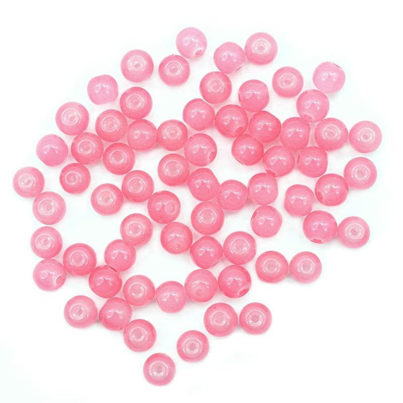 Бусины стеклянные Candy 6мм цв. 5 розовый 65шт.  АСТРА