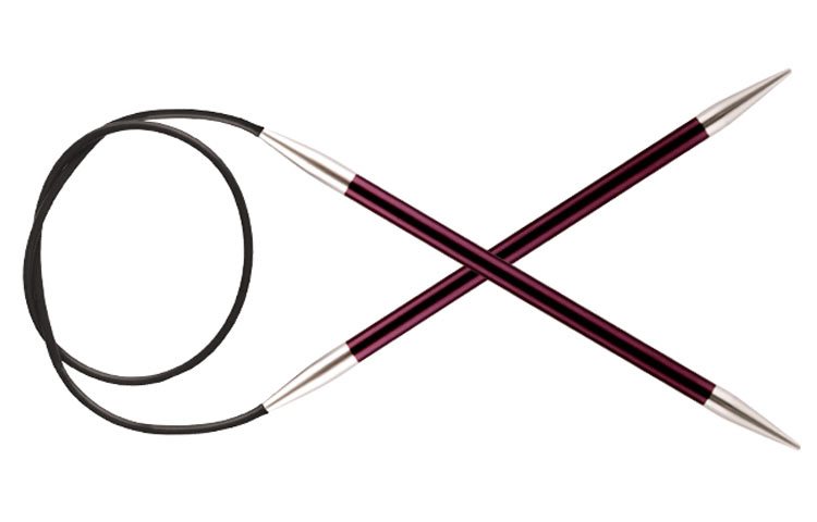 Спицы круговые Zing D 12мм, длина 100см, алюминий, фиолетовый бархат  Knit Pro 47169														