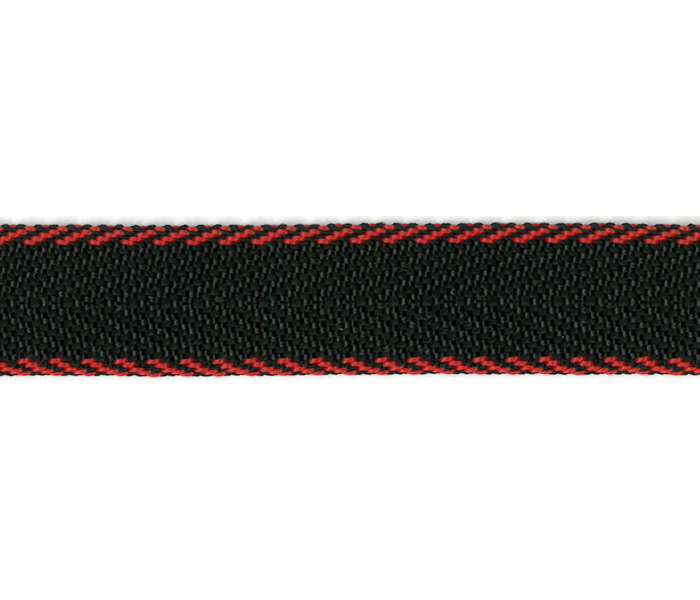 Стропа (лента ранцевая) черная с красными краями 20 мм*25м за 1м  PEGA 836790120DT008  														