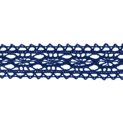 Кружево вязаное синий 12мм х/б 20м за 1м