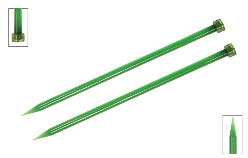 Спицы прямые Trendz D 4,5мм, длина 30см, акрил зеленый 2шт  Knit Pro 51192														