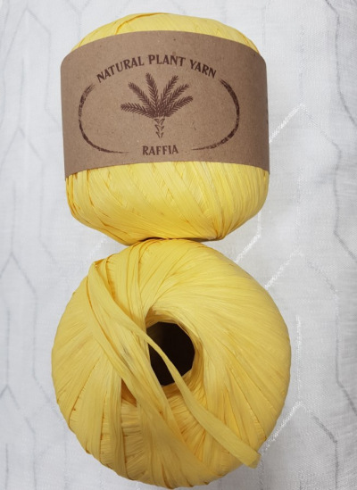 Пряжа "RAFFIA" 104 желтый 4*40 г. 90м 100% целлюлоза из волокна пальмы EB80030R														