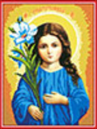 Канва с рисунком БИС-1215 "Богородица Трилетствующая" бисер (А3)