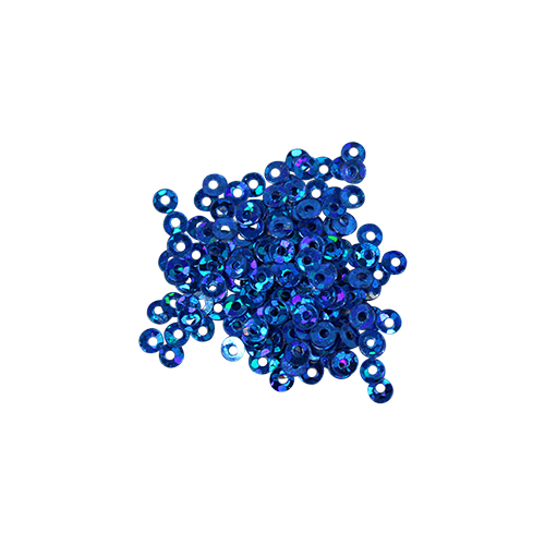 Пайетки круглые d=3мм плоские М11 синий голограмма 10гр. в пакете  Астра М11														