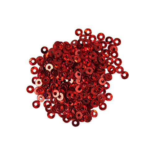 Пайетки круглые d=3мм плоские 50103 красный голограмма 10гр. в пакете  Астра 50103														