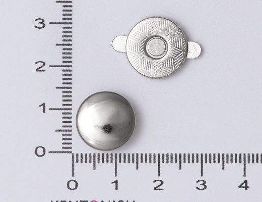 Кнопка магнитная на усиках 14мм никель сверху заглушка  Кент Ониш RZX-14 nic														