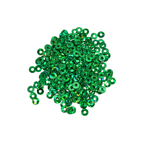 Пайетки круглые d=3мм плоские 50104 зеленый голограмма 10гр. в пакете  Астра 50104														