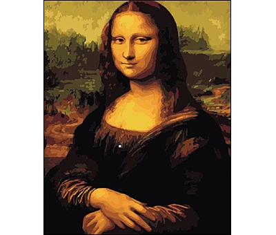 Раскраска по номерам  40*50см "Мона Лиза" в коробке  Рыжий кот