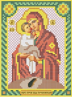 Канва с рисунком бисером Икона Прсв. Богородица Почаевская (12*16см)  Наследие ДА5-063														