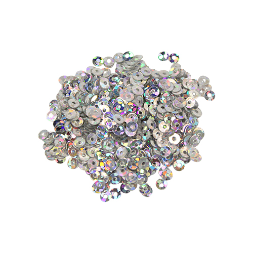 Пайетки круглые d=3мм 50112 серебро голограмма в пакете 10гр.  АСТРА 50112														