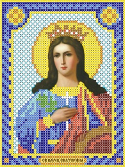 Канва с рисунком бисером Икона Св.Екатерина (12*16см)  Наследие/Королинка				
