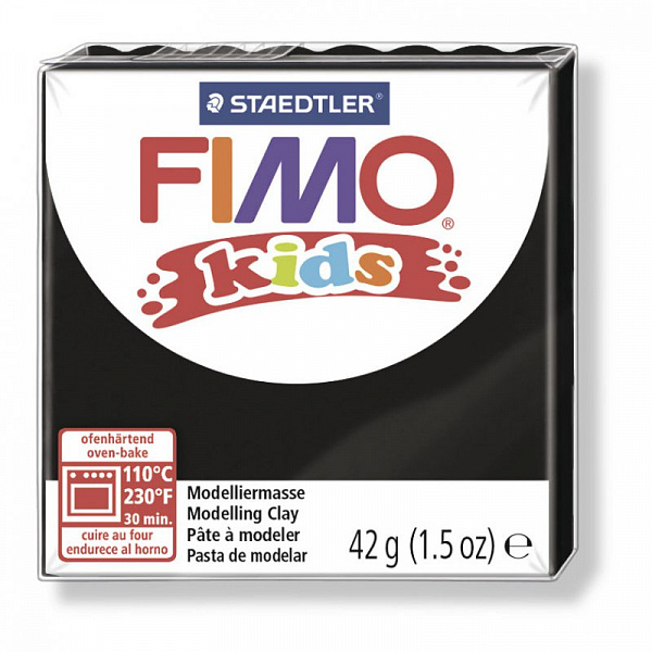 Глина полимерная "FIMO Kids" 42гр. цв. 9 черный, запекается в духовке 8030-9														