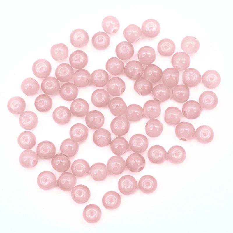 Бусины стеклянные Candy 6мм цв. 34 пыльно-розовый 65шт.  АСТРА