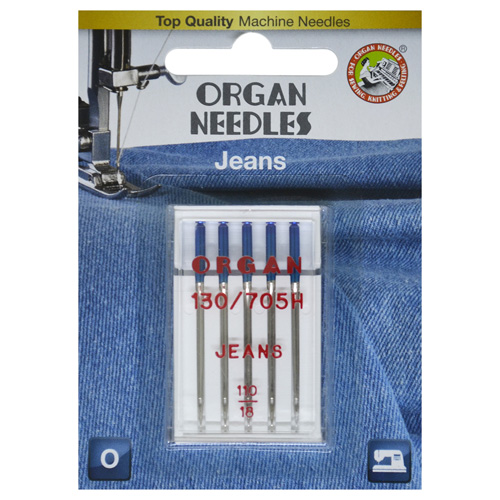 Иглы для быт.шв.машин "ORGAN" джинсовые 5/110(в пачке 5шт.)