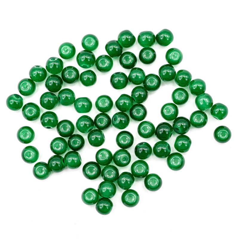 Бусины стеклянные Candy 6мм цв. 26 зеленый 65шт.  АСТРА