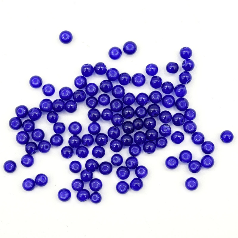 Бусины стеклянные Candy 4мм цв. 10 синий 100шт.  АСТРА