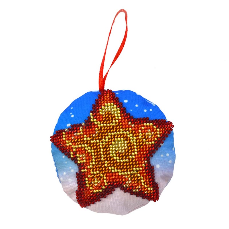 Вышивка бисером Созвездие "Новогодняя игрушка Звездочка" (8,5*8,5см)