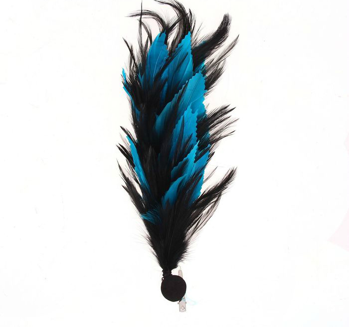 Значок "Карнавальный" зажим перо черно-голубой 1147234														