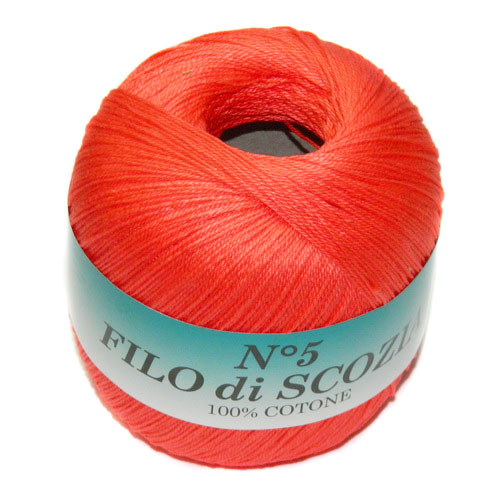 Пряжа "FILO di SCOFIA №5" 1069 красный 10*50 г. 226м 100% хлопок  Италия 1069														