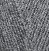 Пряжа "LANAGOLD Fine" 182 средне-серый меланж 5*100 г. 390м 49% шерсть, 51 % акрил  ALIZE 182														