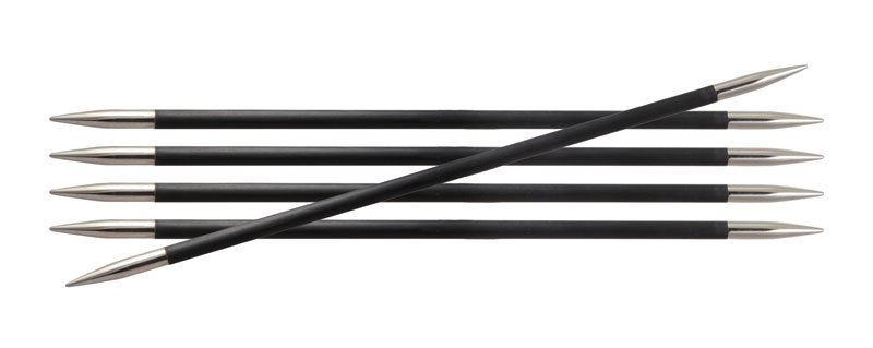 Спицы прямые чулочные Karbonz D 3,25мм, длина 20см, карбон черный Knit Pro 41129														