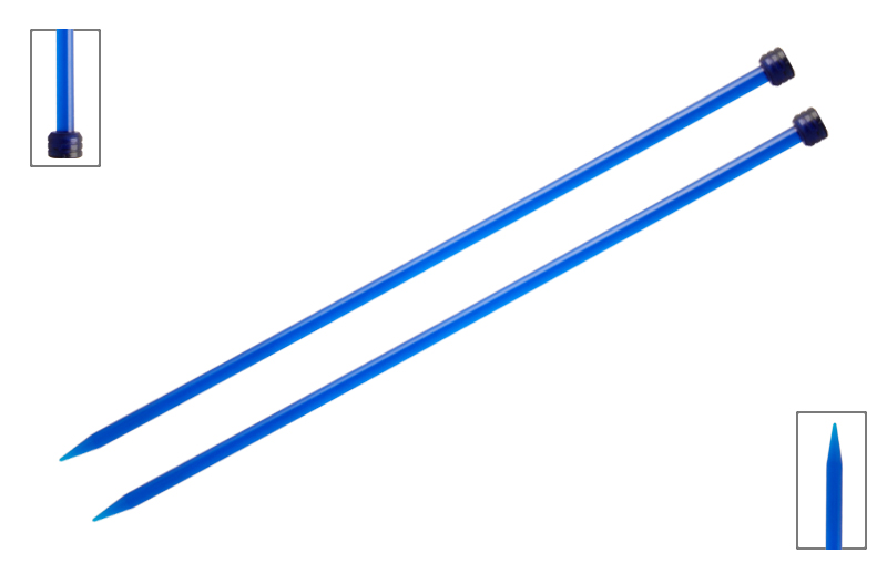 Спицы прямые Trendz D 6.5м, длина 30см, акрил синий 2шт  Knit Pro 51196														