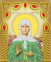 Канва с рисунком бисером+стразы и бусины Икона Св. Матрона Московская (А5)  Наследие ИС-003				