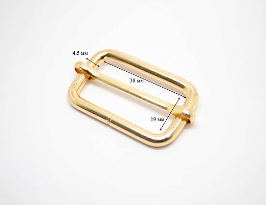 Рамка регулировочная для ремня сумки 38мм золото двухщелевая металл за 1 шт.  Кент Ониш WH-111210-38(ф4,5x19) gol														