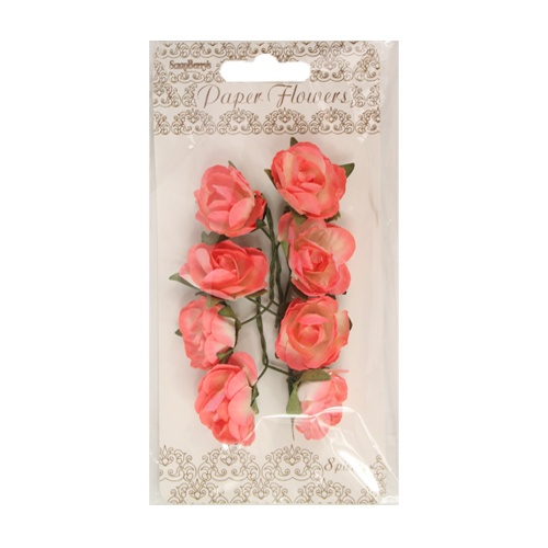 Декор Цветы бумажные Розы нежно-розовый 8шт  SCRAPBERRYS SCB280504	