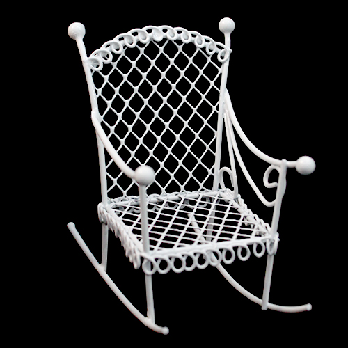 Декор Металл. мини кресло-качалка белое 8*7*5,5см  ScrapBerrys SCB271034	