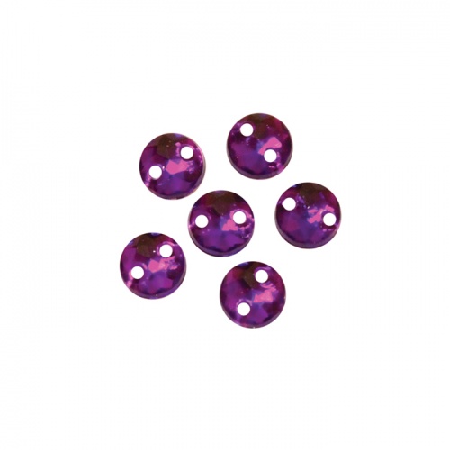 Стразы пришивные круг d= 6,5мм, цвет 22 т. пурпур 25шт.  АСТРА 7701643