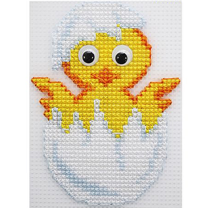 Вышивка крестом Hobby @ Pro Kids П-0026 "Цыпленок" пластиковая канва 9*12см